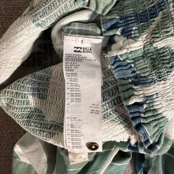 Billabong Forward Feelings Tropical Print Sleeveless Jumpsuit - Size Large - Picture 12 of 12